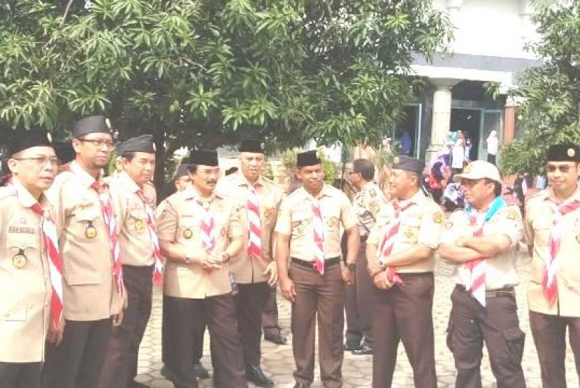 Ketua Kwartir Nasional Pramuka Adyaksa Dault usai melantik Pengurus Sako Sekawan Persada Nusantara