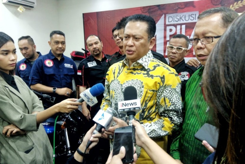 Ketua MPR Bambang Soesatyo di Gedung Nusantara III, Kompleks Parlemen, Jakarta, Rabu (19/2).