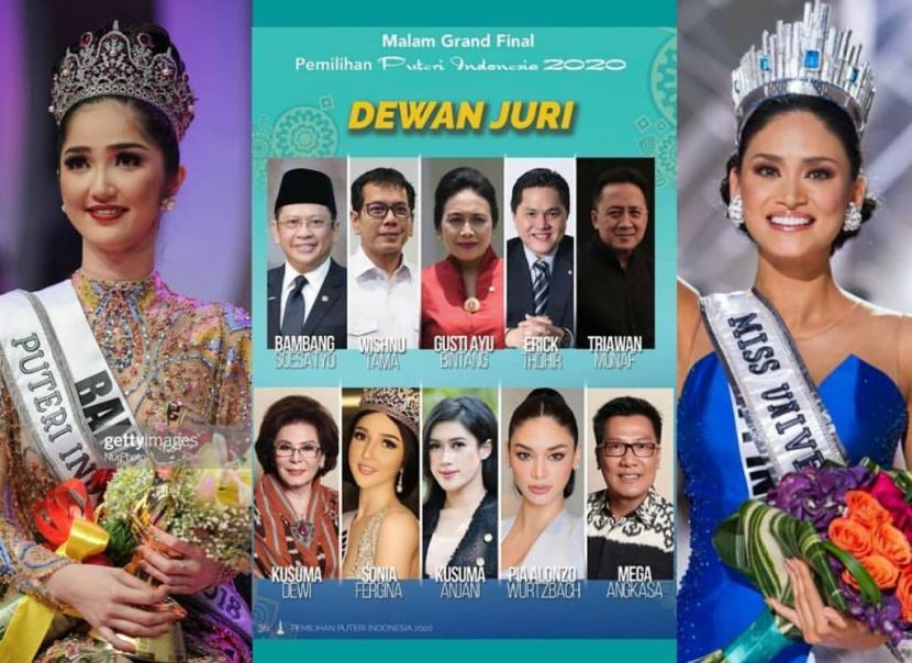  Ketua MPR RI Bambang Soesatyo kembali dipercaya menjadi juri pemilihan Puteri Indonesia 2020. Ini adalah kali ketiga Bamsbang dipercaya ambil bagian, setelah sebelumnya pada 2018 dan 2019, dirinya ikut serta menguji dan memilih yang terbaik dari yang paling baik untuk mengenakan mahkota Puteri Indonesia.
