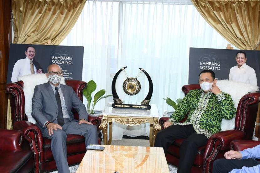  Ketua MPR RI Bambang Soesatyo menerima kunjungan Duta Besar Maroko untuk Indonesia, H.E. Mr. Ouadia Benabdellah.