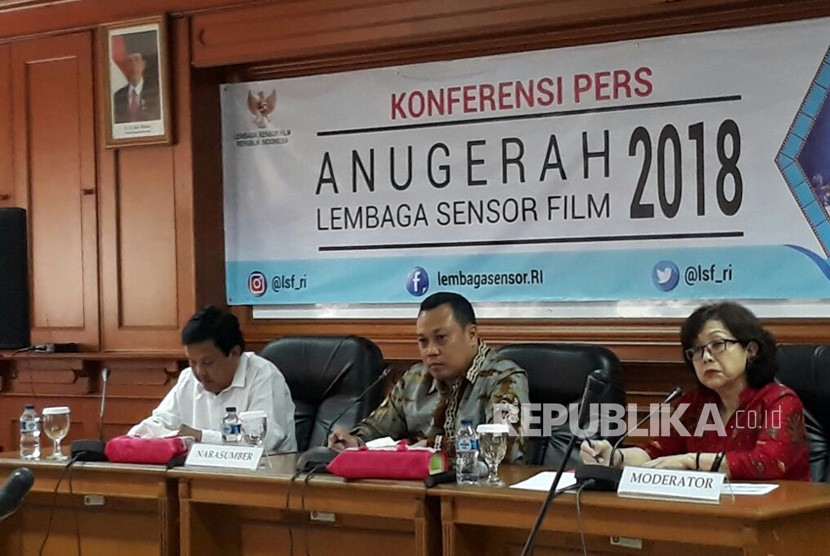 Konferensi pers Anugerah LSF 2018 di Gedung Film, Pancoran Jakarta Selatan, Senin (2/7)