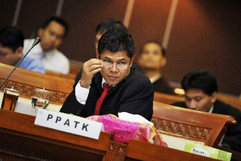Ketua PPATK, M Yusuf, mengikuti rapat dengar pendapat bersama Komisi III DPR di Kompleks Parlemen Senayan, Jakarta.