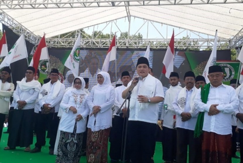 Ketua TKN Jokowi Ma'ruf, Erick Tohir, saat deklarasi JKSN Jombang, Sabtu (2/2).