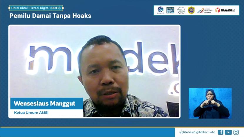 Ketua Umum Asosiasi Media Siber Indonesia (AMSI), Wanseslaus Manggut.