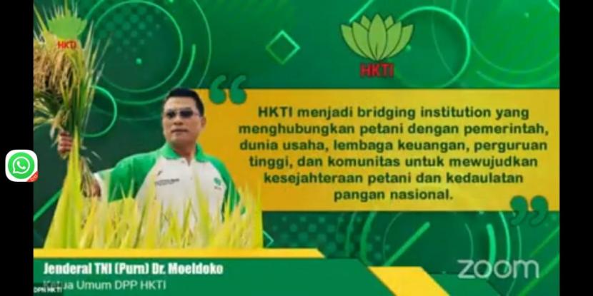 Ketua Umum DPN  Himpunan Kerukunan Tani Indonesia (HKTI) Jenderal (Purn) Dr Moeldoko melantik kepengurusan Dewan Pimpinan Pusat (DPP) HKTI Periode 2020-2025.