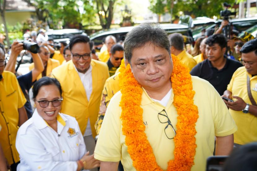 Ketua Umum DPP Partai Golkar Airlangga Hartarto saat mengunjungi DPD Partai Golkar Provinsi Bali, Jumat (4/2/2023).