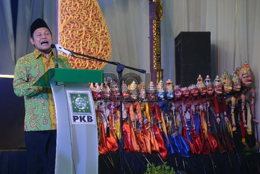   Ketua Umum DPP PKB, A Muhaimin Iskandar menyampaikan Pidato Kebudayaan di Kantor Pusat DPP PKB, Jakarta, Rabu (14/10). 