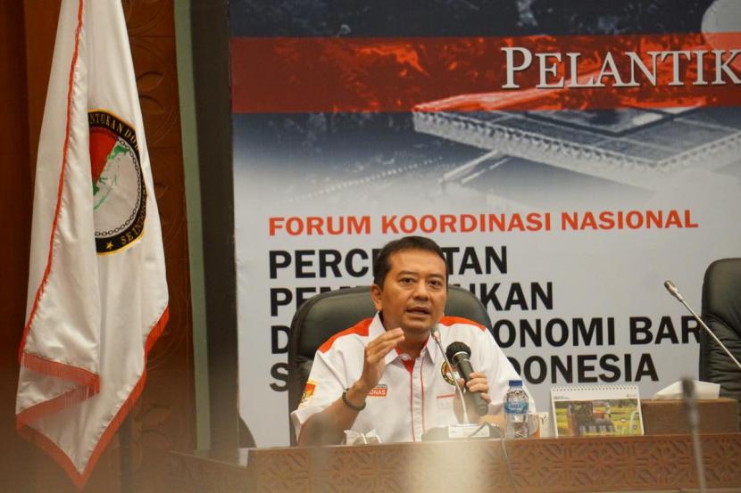 Ketua Umum Forum Koordinasi Nasional Percepatan Pembentukan Daerah Otonomi Baru (Forkonas PP DOB) Syaiful Huda saat memimpin rapat Fokornas PP DOB.