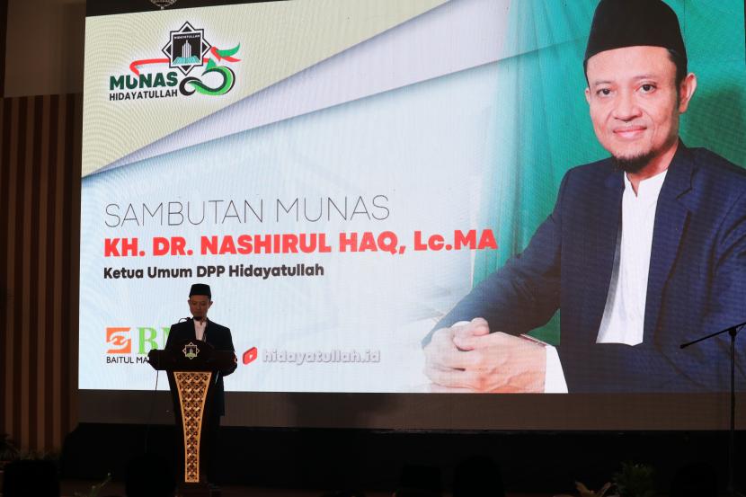  Tokoh Ormas Islam Apresiasi Perjuangan Dakwah Hidayatullah. Foto:   Ketua Umum Hidayatullah Dr Nashirul Haq membuka  Munas V.