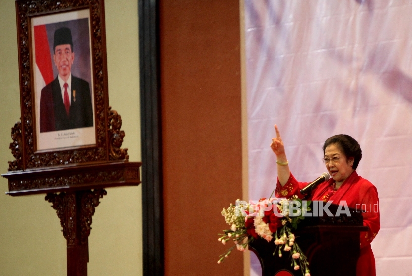 Ketua Umum Partai Demokrasi Indonesia Perjuangan sekaligus Presiden RI ke-5, Megawati Soekarnoputri.