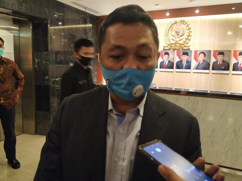 Ketua Umum Partai Gelora Anis Matta ditemui di Kompleks Parlemen, Senayan, Jakarta.