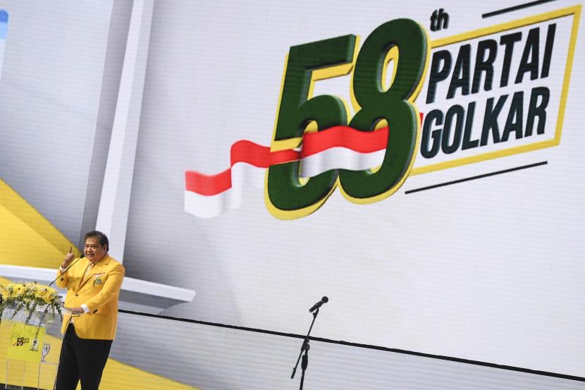 Ketua Umum Partai Golkar Airlangga Hartarto. Golkar optimistis elektabilitas ketua umum Airlangga Hartarto akan terus meningkat.