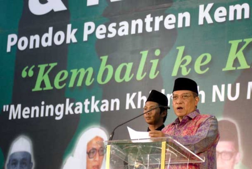  Ketua Umum PBNU Said Aqil Siroj saat acara pembukaan Munas dan Konferensi Besar NU 2012 di Pesantren Kempek, Palimanan, Cirebon,Sabtu (15/9).