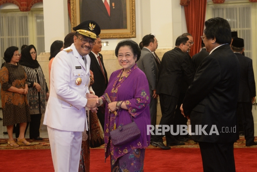Ketua Umum PDI Perjuangan Megawati Soekarno Putri dan Djarot Saiful Hidayat