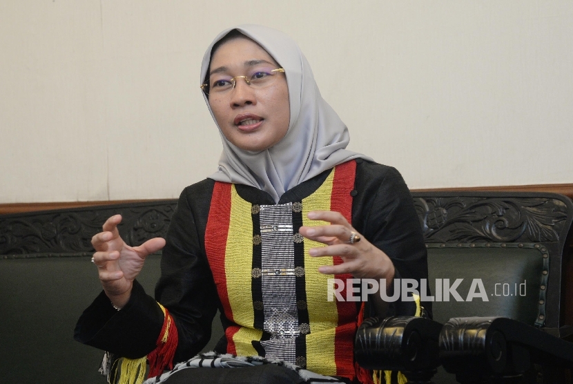 Ketua Umum Pengurus Pusat (PP) Fatayat Nahdlatul Ulama (NU) Anggia Ermarini.  (Republika / Yasin Habibi)