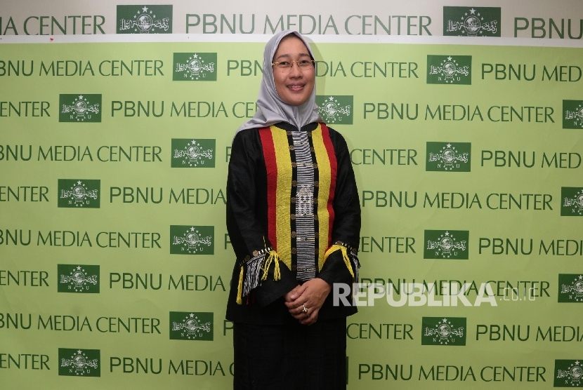 Ketua Umum Pengurus Pusat (PP) Fatayat Nahdlatul Ulama (NU) Anggia Ermarini.  (Republika / Yasin Habibi)