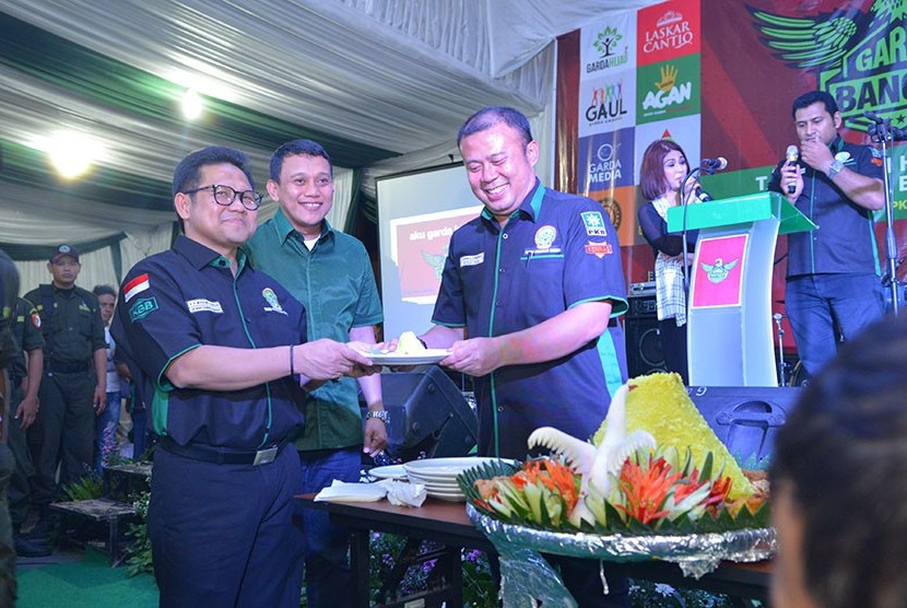 Ketua Umum PKB Muhaimin Iskandar membuka acara ulang tahun Garda Bangsa ke-17, di Kantor DPP PKB,Jumat (11/3),
