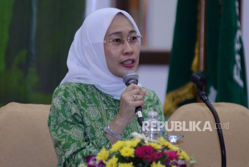 Ketua Umum PP Fatayat NU Anggia Ermarini hadir dalam acara sosialisasi dan konsultasi publik program Gerakan Perlindungan Anak dari Tindak Kekerasan (GELATIK), Jakarta, Senin (19/9).