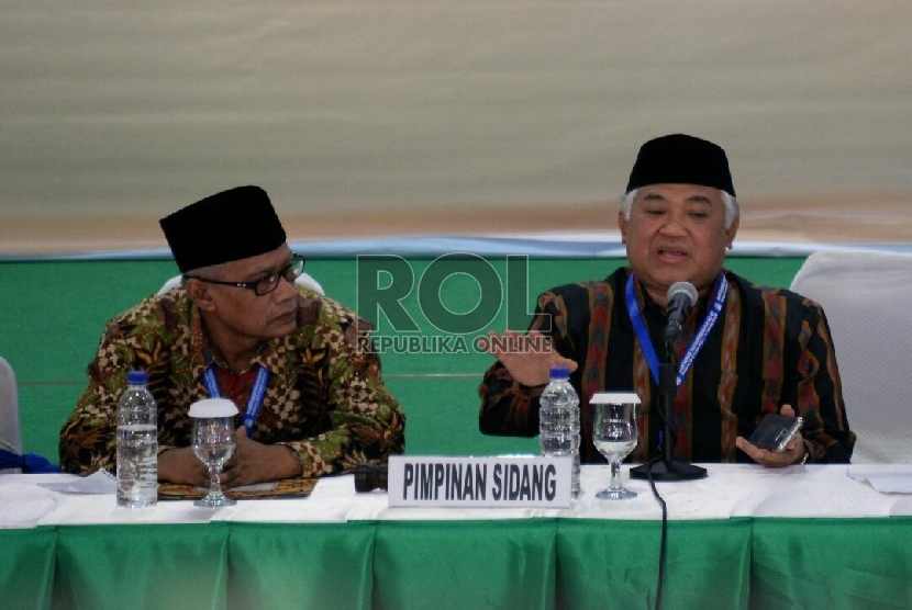 DOKUMENTASI Ketua Umum PP Muhammadiyah Prof Haedar Nashir dan mantan Ketua Umum PP Muhammadiyah 2010-2015 Prof Din Syamsuddin (Republika/Prayogi)