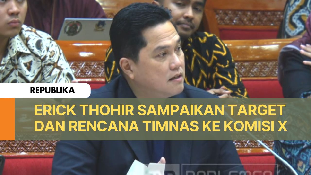 Ketua Umum PSSI Erick Thohir turut menghadiri rapat kerja Komisi X DPR RI dengan Kementerian Pemuda dan Olahraga (Kemenpora). 