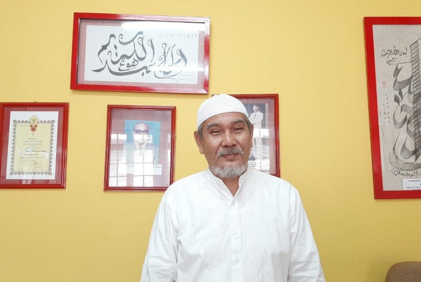 Ketua Yayasan Haji Karim Oei, Ali Karim Oei di Masjid Lautze, Jalan Lautze, Kelurahan Karang Anyar, Sawah Besar, Jakarta Pusat, Ahad (11/8).
