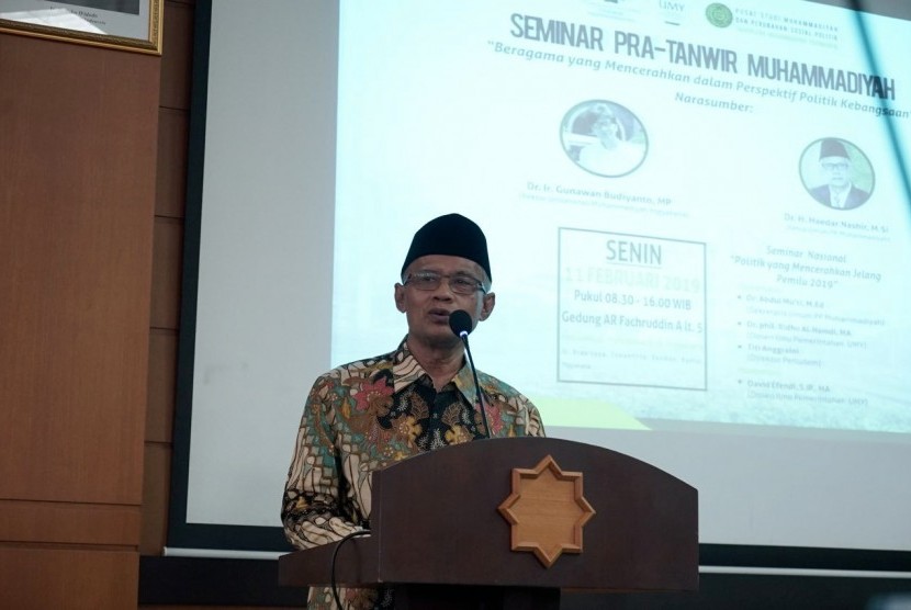 Ketum PP Muhammadiyah menyampaikan ceramah dalam dalam Seminar Pra-Tanwir Muhammadiyah bertema 