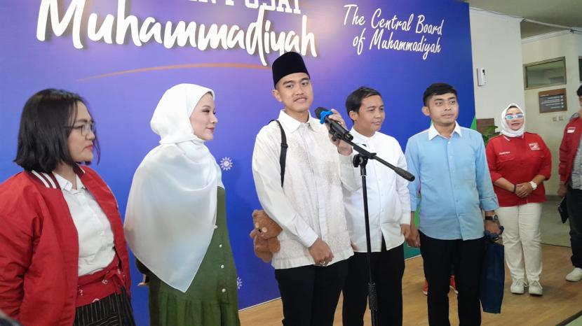  Ketum PSI, Kaesang Pangarep, usai menemui Ketum PP Muhammadiyah, Prof Haedar Nashir, di Kantor Pusat PP Muhammadiyah, Kota Yogyakarta, Jumat (6/10/2023). 
