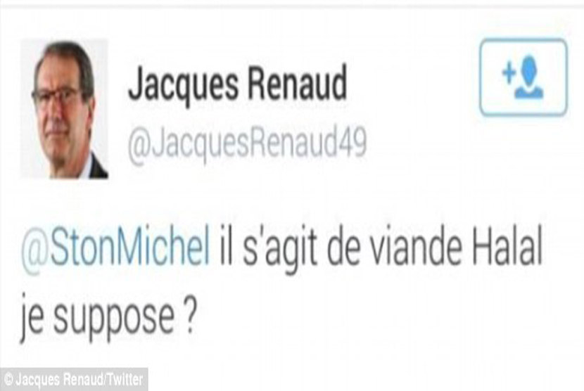 Kicauan Jacques Renaud di Twitter yang menghina umat Islam.