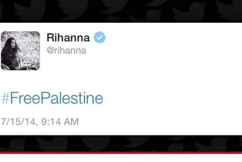 Kicauan Rihanna yang dihapus.