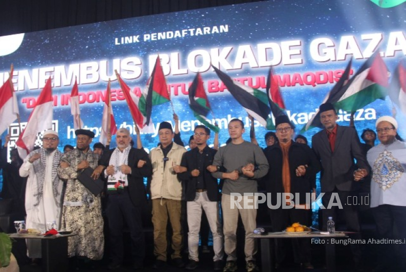 Kick off gerakan Indonesia Global Peace Convoy yang digelar di Balai Kartini, Jakarta Selatan, pada Sabtu (28/6/2025).
