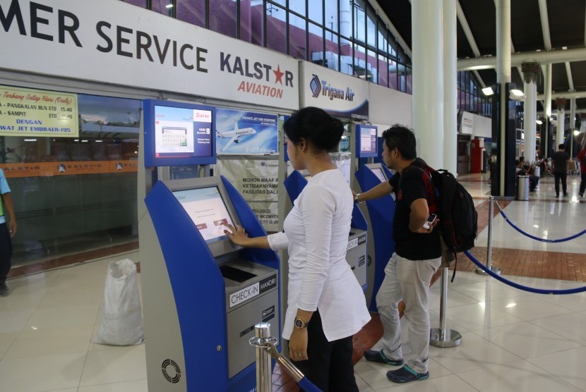 Kiosk Checkin Mandiri di Bandara Soekarno-Hatta.