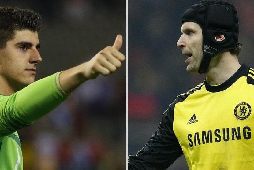 Kiper Chelsea, Thibaut Courtois dan Petr Cech.