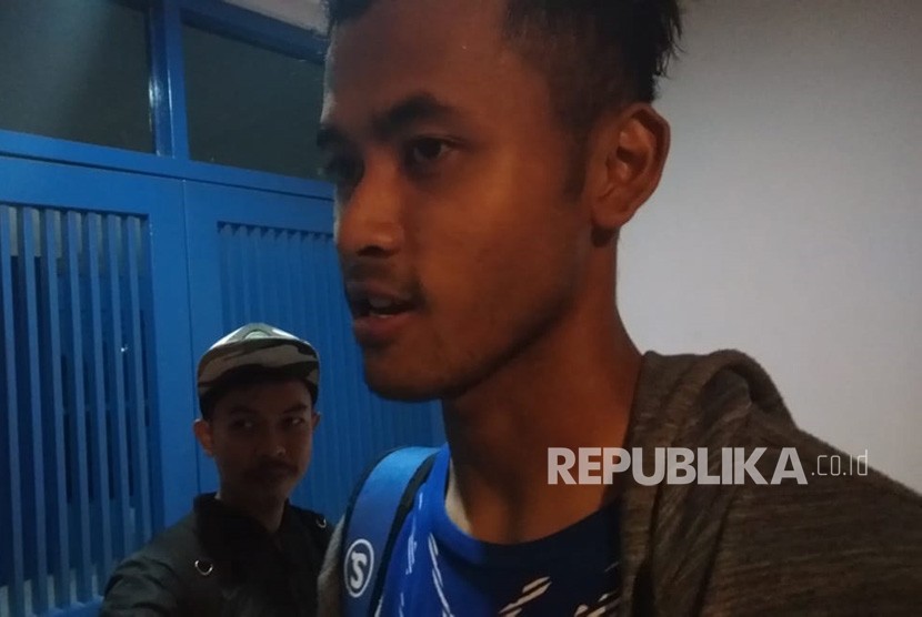 Kiper Persib Bandung, Aqil Savik di SPOrT Jabar, Bandung, Kamis (17/5). 