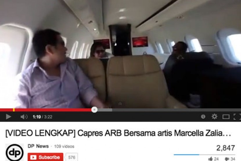 Video plesir ke Maladewa. Kiri: Aziz Syamsuddin, Tengah: Marcela Zalianty, Kanan: Abu Rizal Bakrie (Ical).