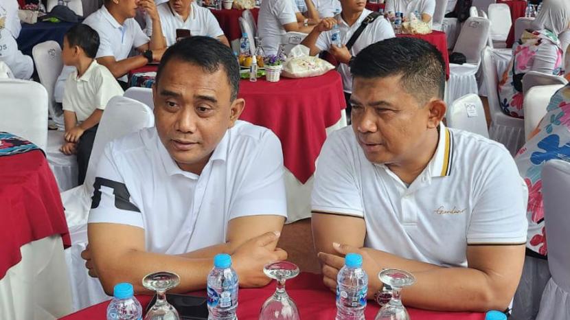 Komandan Paspampres Marsekal Muda Wahyu Hidayat Soedjatmiko (kanan) dan Wakil Komandan Paspampres Brigjen (Mar) Oni Junianto (kiri).