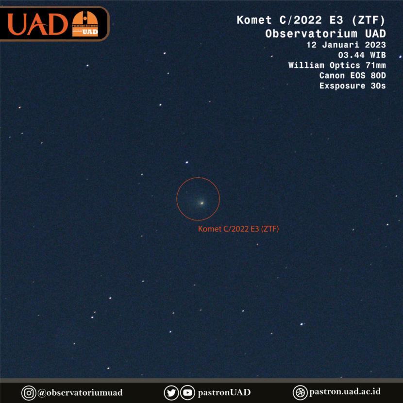 Komet C/2022 E3 (ZTF) yang teramati para peneliti UAD.