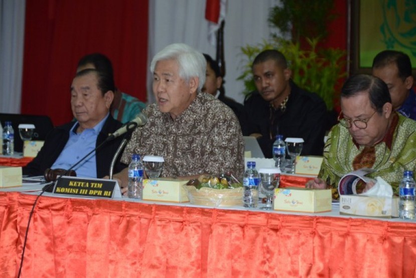Komisi III DPR saat kunjungan kerja ke Kepolisian Daerah Yogyakarta.