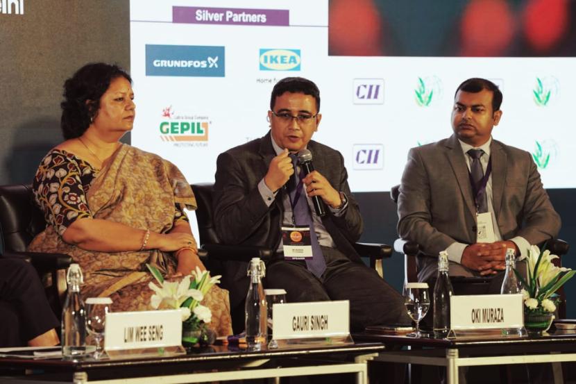 Komitmen Pertamina mengembangkan inovasi teknologi dukung transisi energi dipaparkan dalam Sustainability Summit B20 di New Delhi, India.
