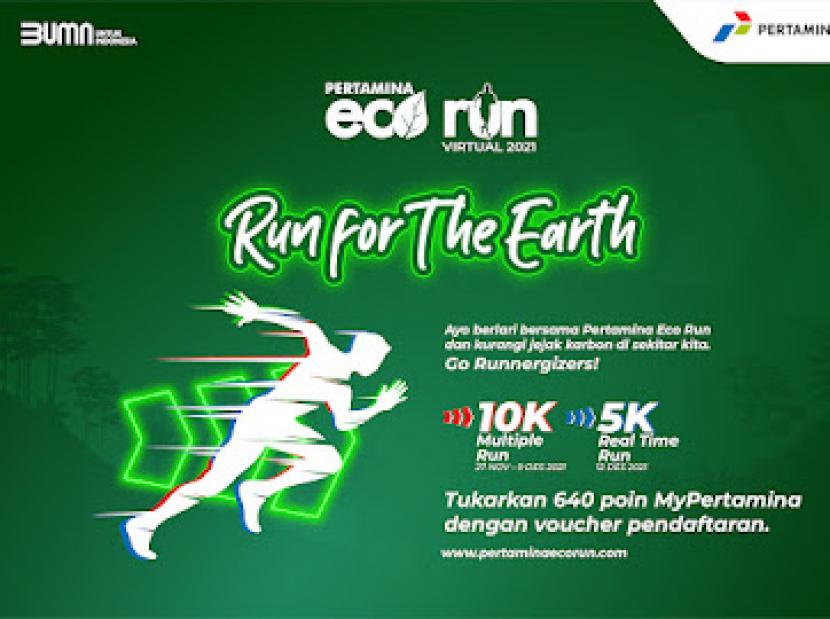 Kompetisi lari tahunan Pertamina Eco Run 2021 kembali akan digelar di penghujung tahun ini.  Seperti tahun sebelumnya, gelaran tahunan ini akan dihelat secara virtual.