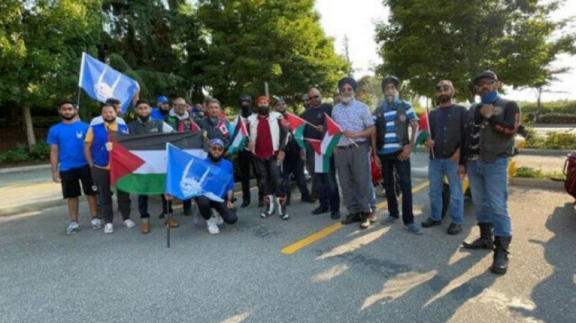 Komunitas Motor Muslim dan Sikh di Kanada menggelar aksi solidaritas bersama guna menunjukan dukungan terhadap warga Palestina.