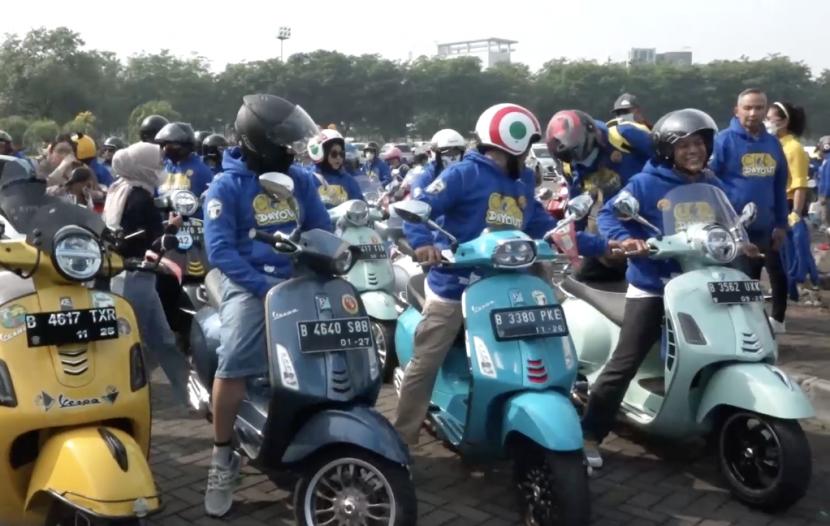 Komunitas vespa menggelar acara 2023 Vespa First Ride dari Jaksel ke Kota Bogor (ilustrasi).