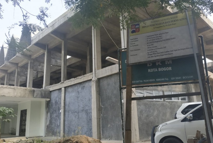 Kondisi bangunan Masjid Agung Kota Bogor, Selasa, (13/8).