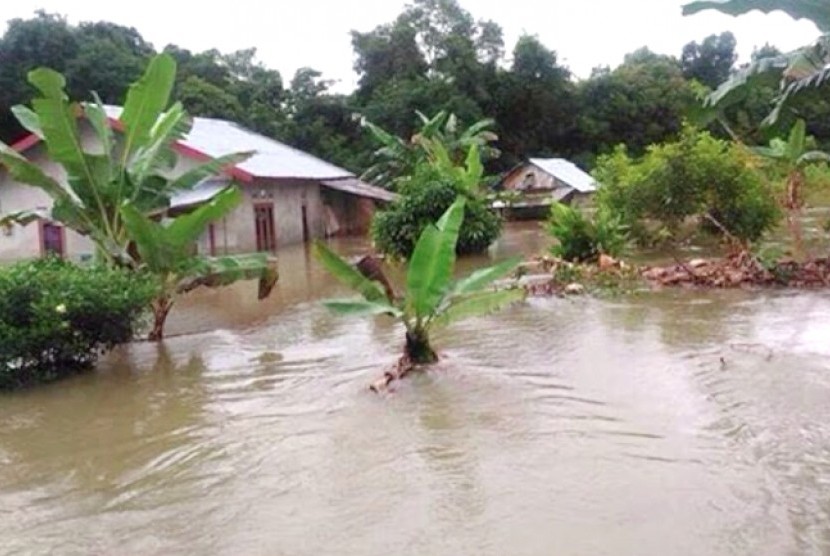 Kondisi banjir di Belitung Timur