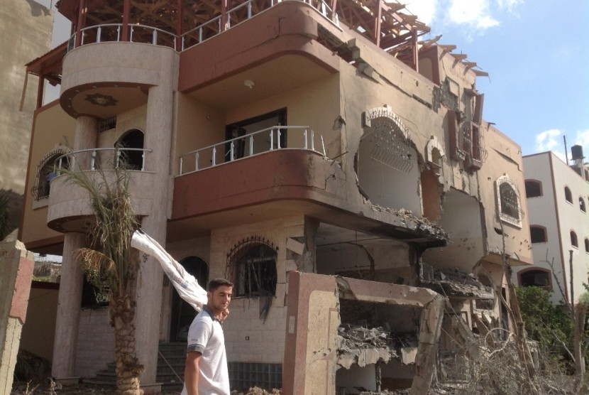 Kondisi Graha Tahfidz PPPA Daarul Qur'an yang hancur di Gaza