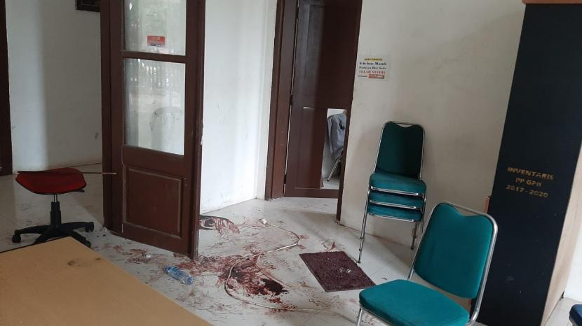 Kondisi kantor Gerakan Pemuda Islam Indonesia (GPII) dan Pelajar Islam Indonesia (PII) di Jalan Menteng Raya Nomor 58, Jakarta Pusat, yang sempat dimasuki polisi pada Selasa (13/10) kemarin. 