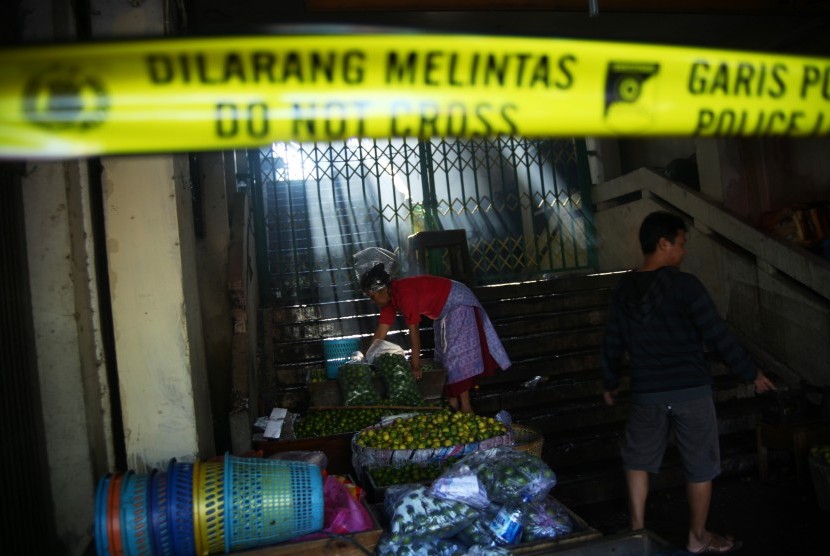 Kondisi Pasar Legi pascakebakaran.