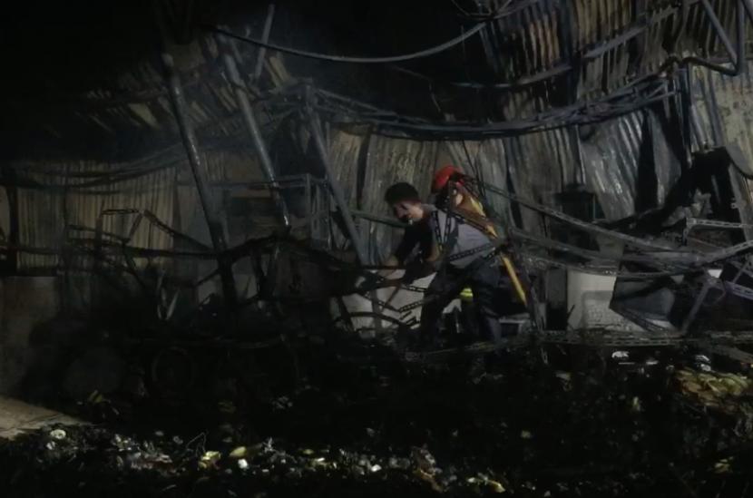 Kondisi pascakebakaran yang melanda Pasar Kambing, Tanah Abang.