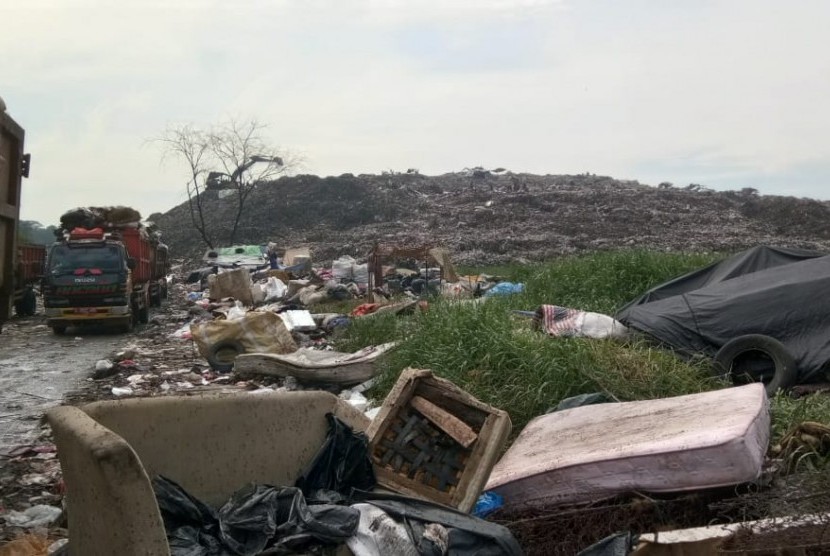 Kondisi terkini Tempat Pembuangan Akhir Sampah Sumur Batu, Kecamatan Bantargebang, Kota Bekasi.