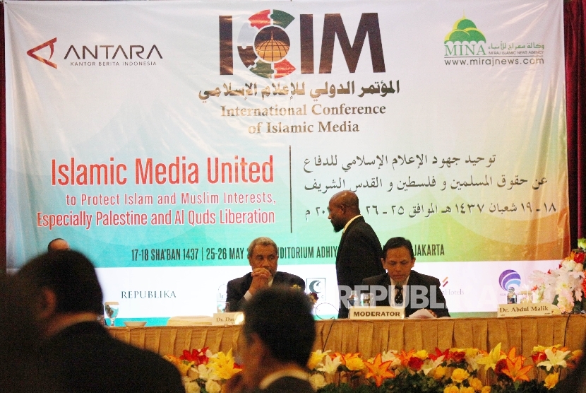 Konferensi Internasional Media Islam ( International Conference of Islamic Media-ICIM) di Jakarta, Rabu (25/5). (Republika/Rakhmawaty la'lang)