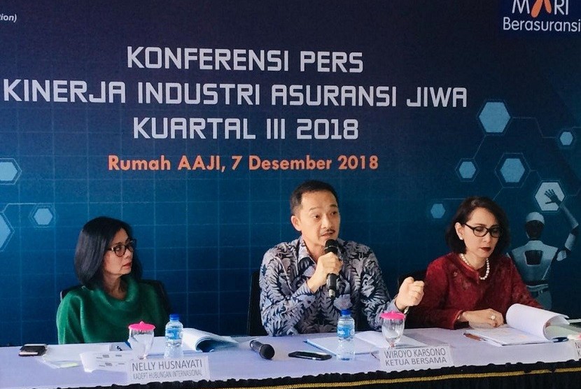 Konferensi Pers AAJI, Jumat (7/12) di Jakarta.